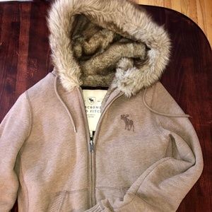 Abercrombie and Fitch fur lined hoodie